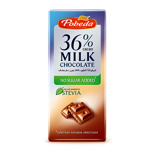 картинка Шоколад молочный без сахара 36% какао Победа Вкуса 100г – Prostor.ae