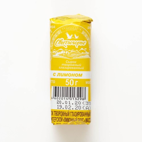картинка Сырок творожный глазированный с лимоном в глазури 23% "Свитлогорье" 50г – Prostor.ae
