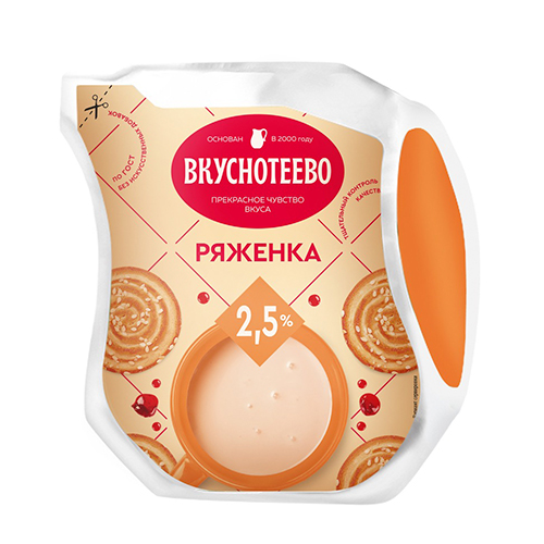 картинка Ряженка 2,5% "Вкуснотеево" 430г – Prostor.ae