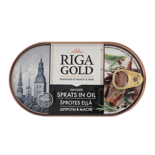картинка Шпроты в масле "Riga Gold" 190г – Prostor.ae